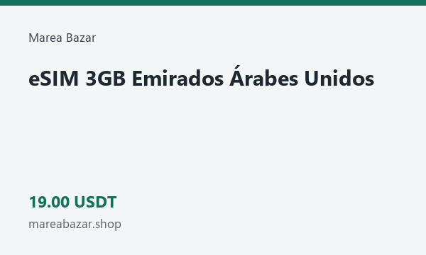 eSIM 3GB Emirados Árabes Unidos · 19 USDT